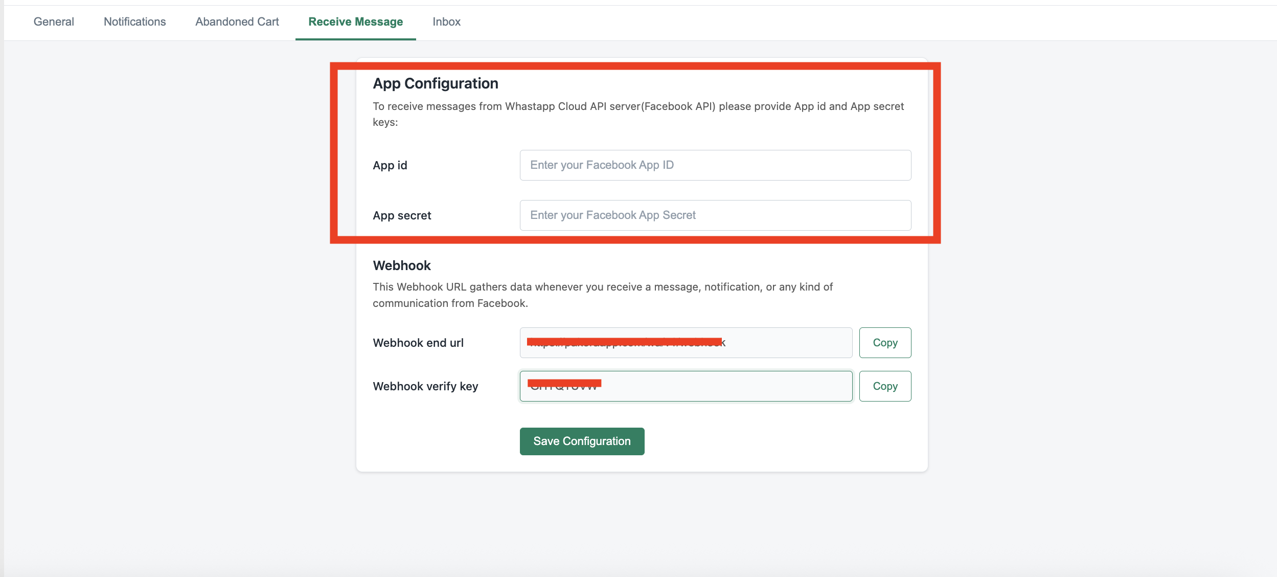 Pakora App ID and App Secret