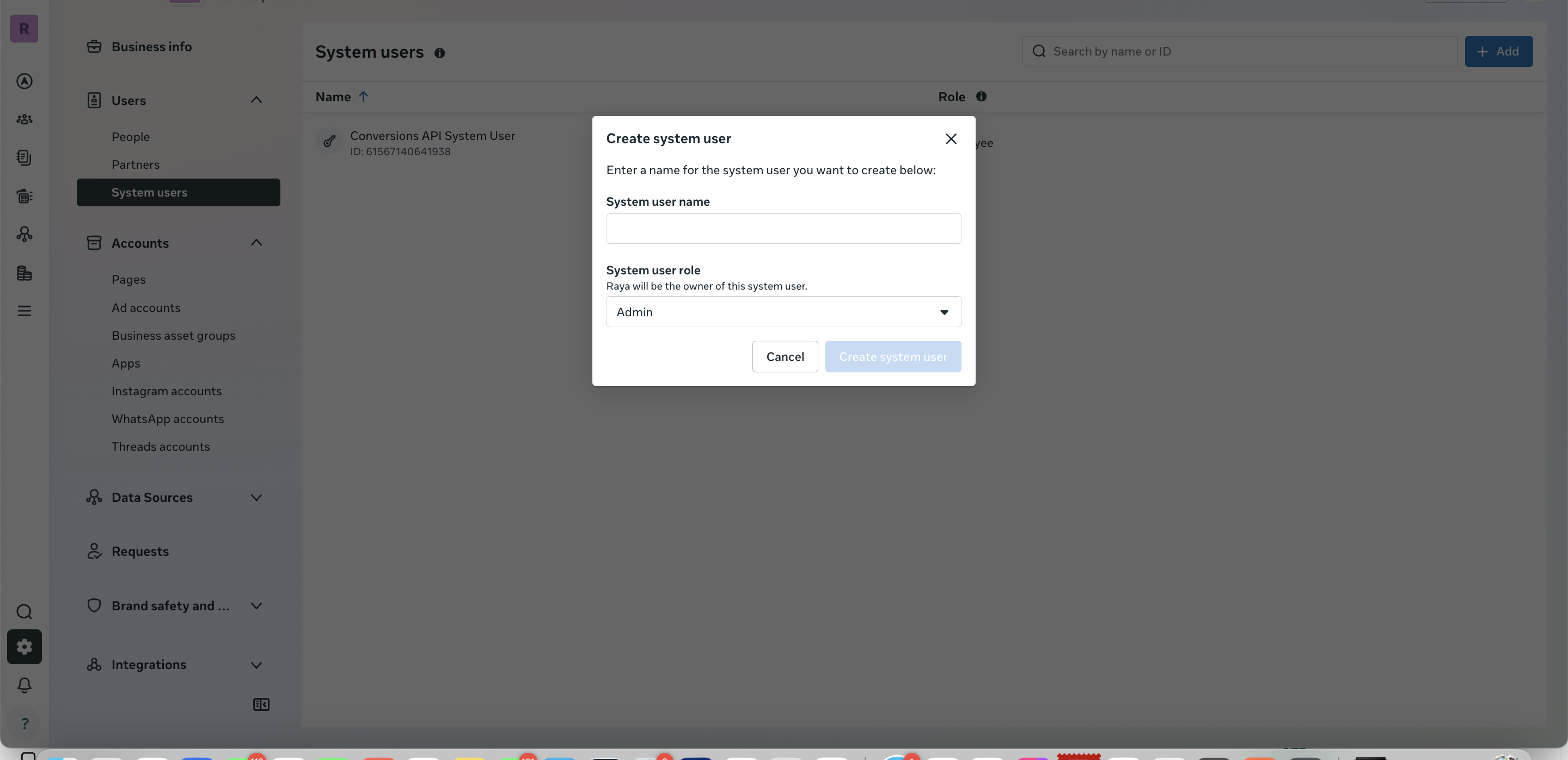 Create System User